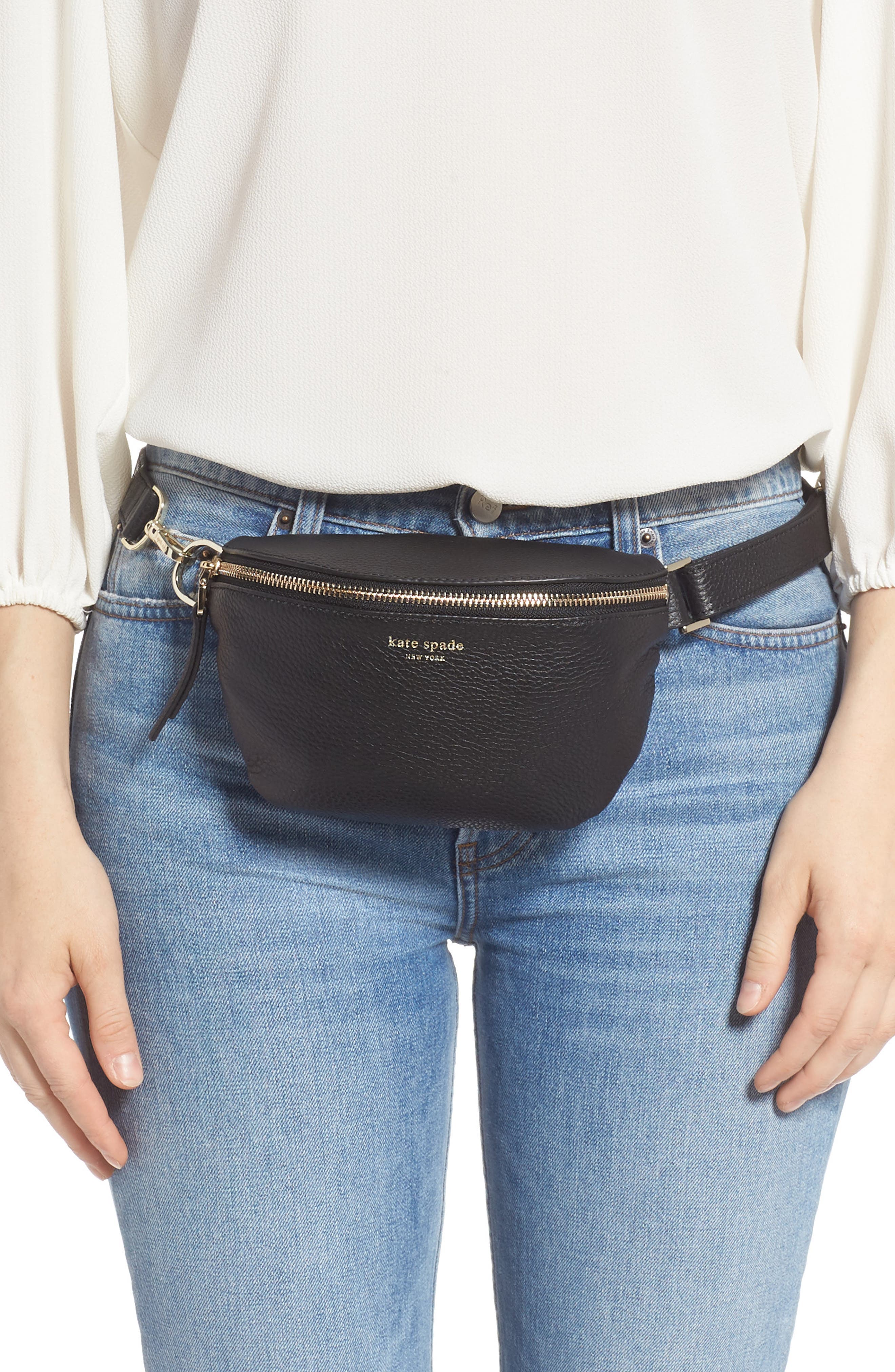 Kate Spade New York medium polly leather belt bag, Alternate, color, 