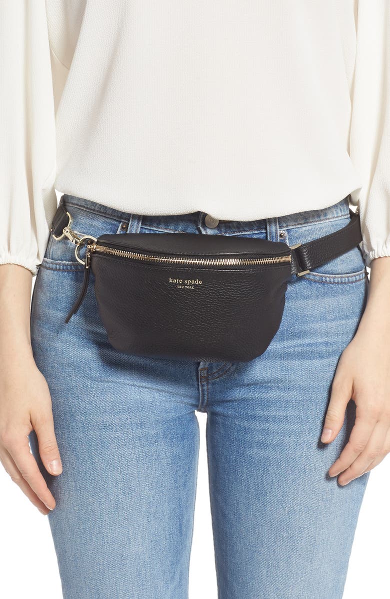 Kate Spade New York medium polly leather belt bag, Alternate, color,