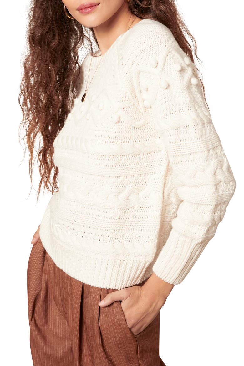BB Dakota Doing the Most Cable Knit Sweater, Alternate, color, IVORY