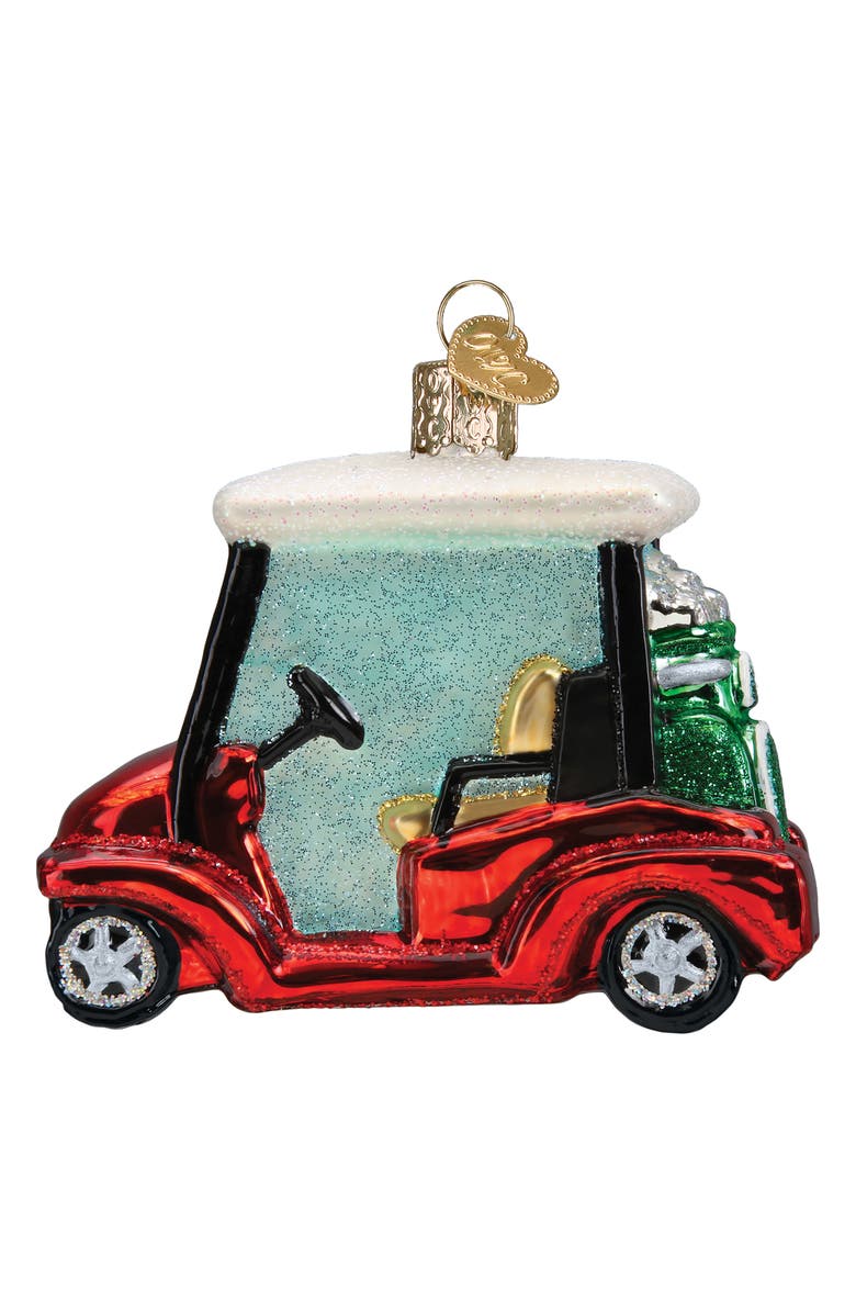 Old World Christmas Golf Cart Glass Ornament, Main, color, Red/ Blue/ Green/ Gold/ White