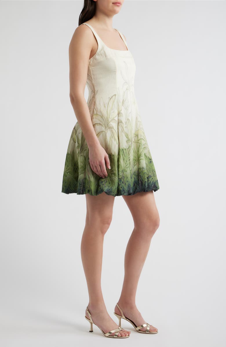 Julia Jordan Tropical Print Minidress, Alternate, color, Ivory Multi