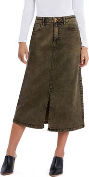 Wash Lab Denim Mallory Denim Midi Skirt