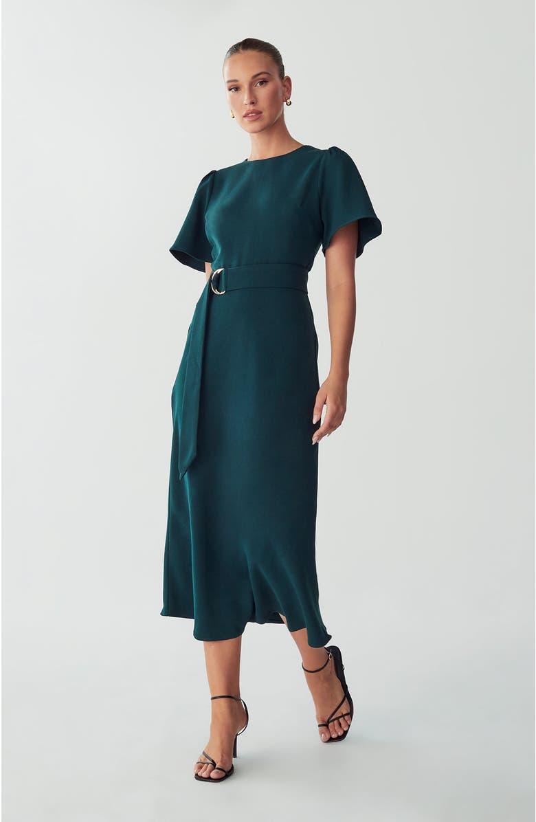 WILLA Bessi Midi Dress, Alternate, color, Emerald