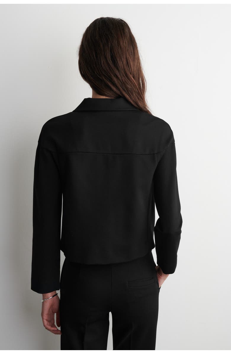 COS Boxy Jersey Jacket, Alternate, color, Black