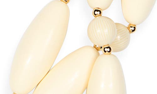 Kenneth Jay Lane Wood Beaded Multistrand Necklace In Gold