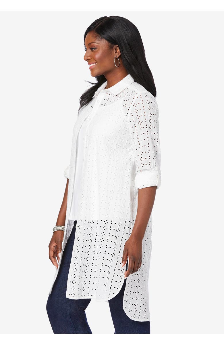Jessica London Eyelet Mega Tunic, Alternate, color, White