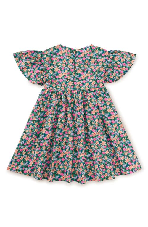 Tea Collection Wrap Neck Flutter Dress In Orchid Ditsy