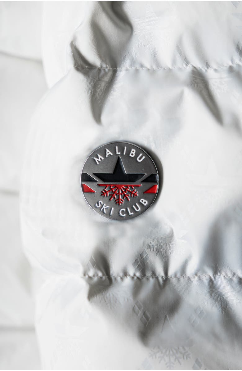 Malibu Ski Club Monogram Racer Jacket, Alternate, color, White