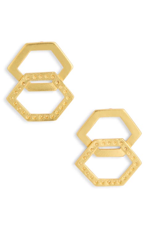 Geometric Link Drop Earrings