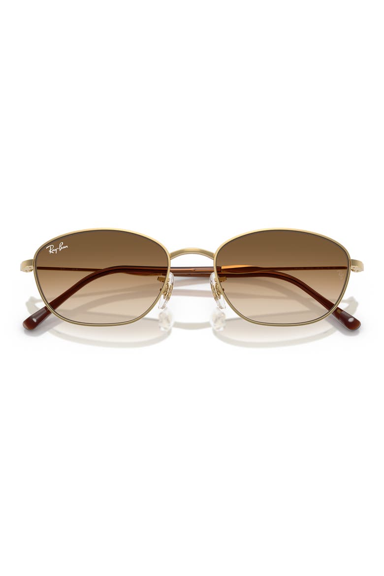 58mm Irregular Oval Sunglasses, Alternate, color, GOLD FLASH