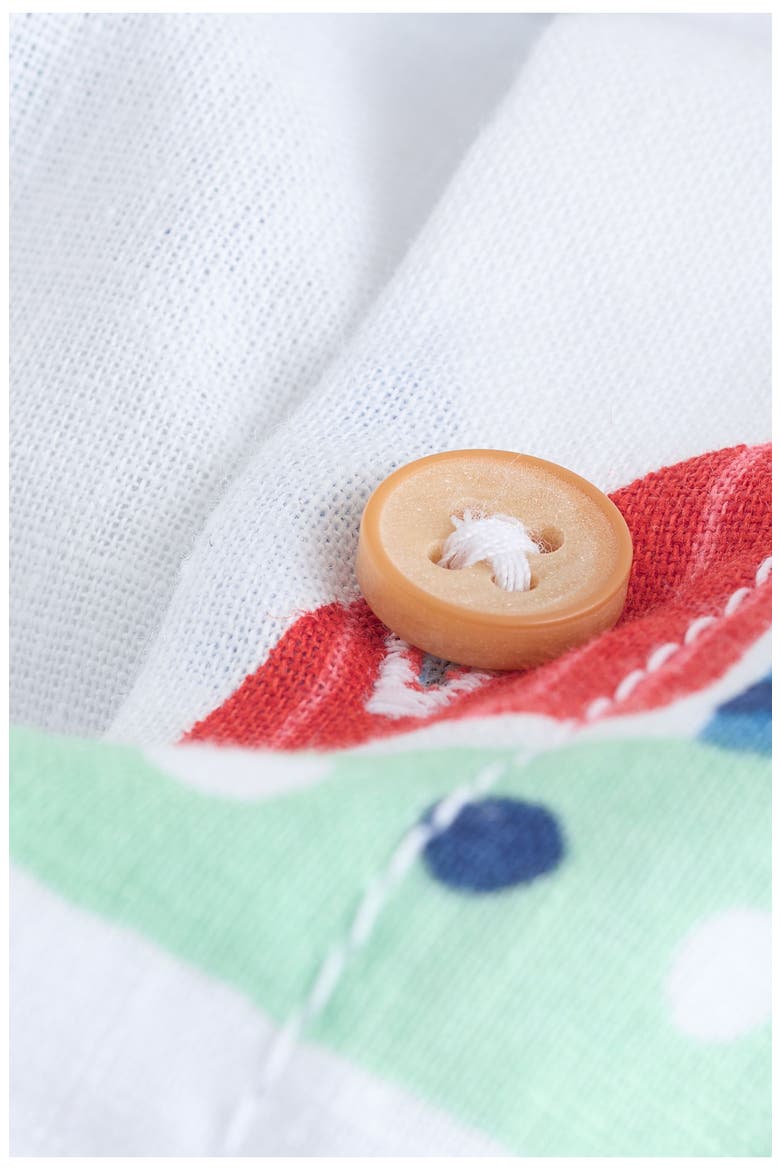 Kids' Sailboat Print Short Sleeve Button-Up Shirt, Alternate, color, WHITE