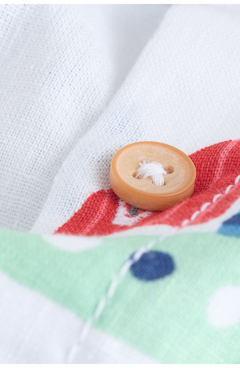 NEXT Kids' Sailboat Print Short Sleeve Button-Up Shirt, Alternate, color, White