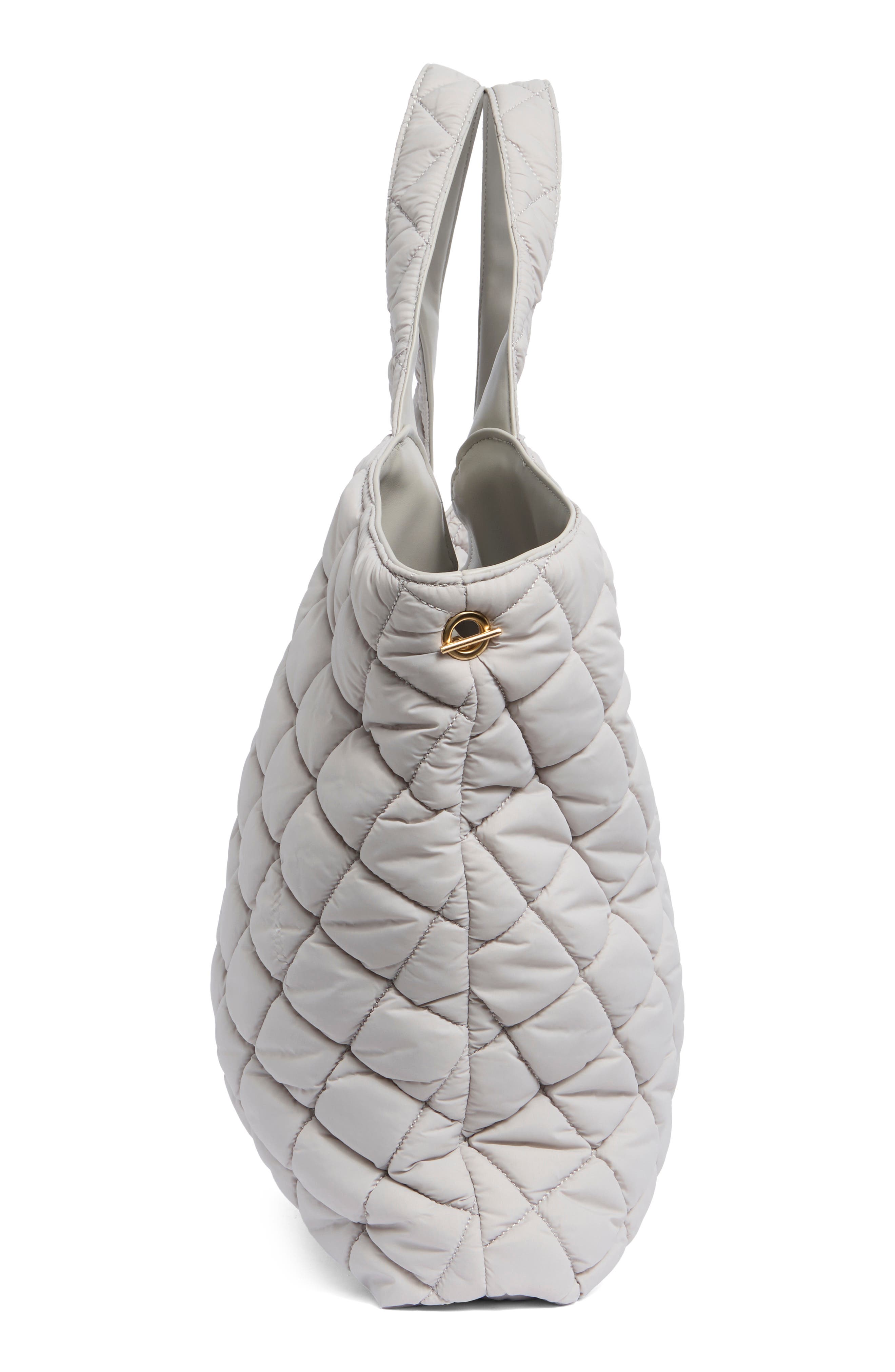 Diamond Quilted Tote, Alternate, color, DOVE GREY