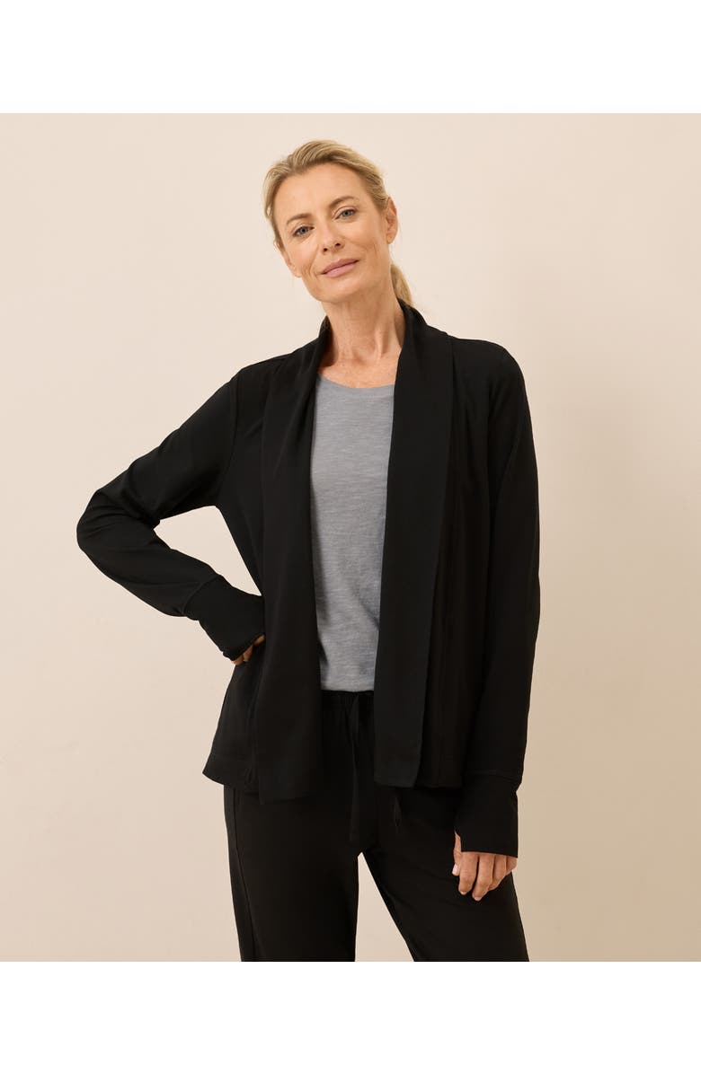 Pact Luxe Essential Swing Cardigan Made With Organic Cotton, Main, color, Black