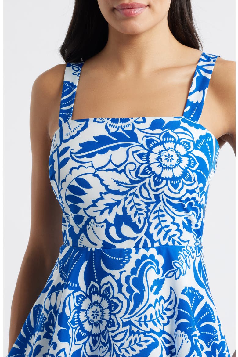 Floral Tiered Maxi Dress, Alternate, color, BLU IVORY