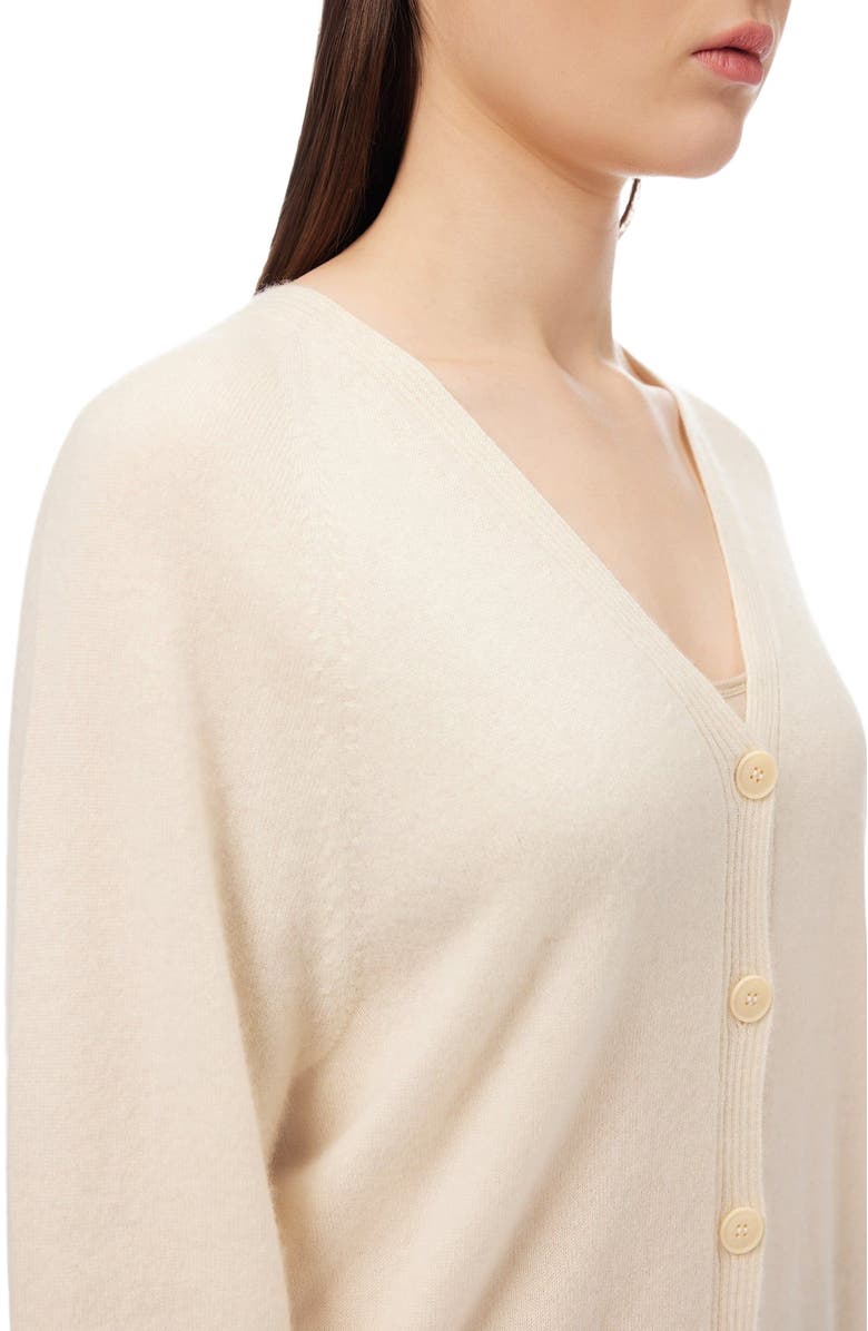 GOBI Mongolian Cashmere 3D Button-up Cardigan, Alternate, color, Off White