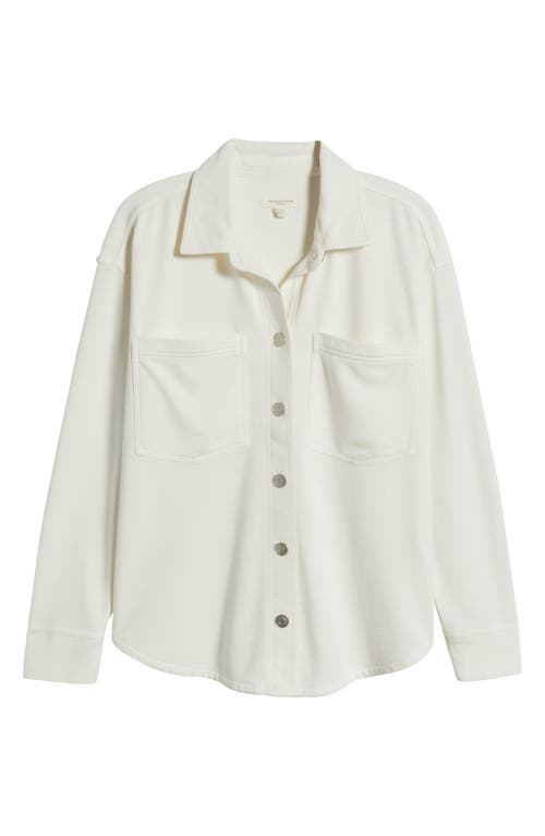 Beachlunchlounge Tabitha Cotton Blend Terry Button-up Shirt In White