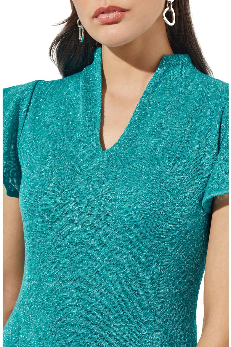 Jacquard Sheath Sweater Dress, Alternate, color, BERMUDA