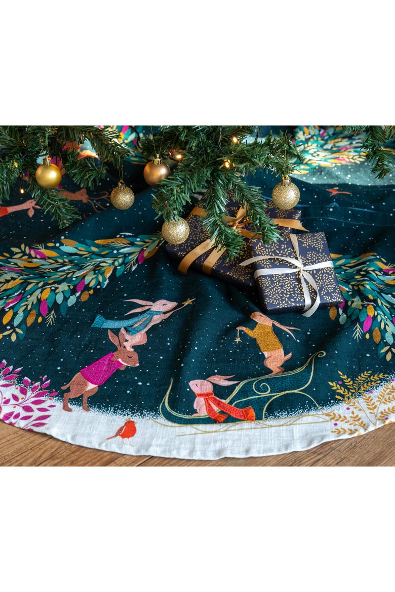 Woodland Tales Tree Skirt, Alternate, color, Red