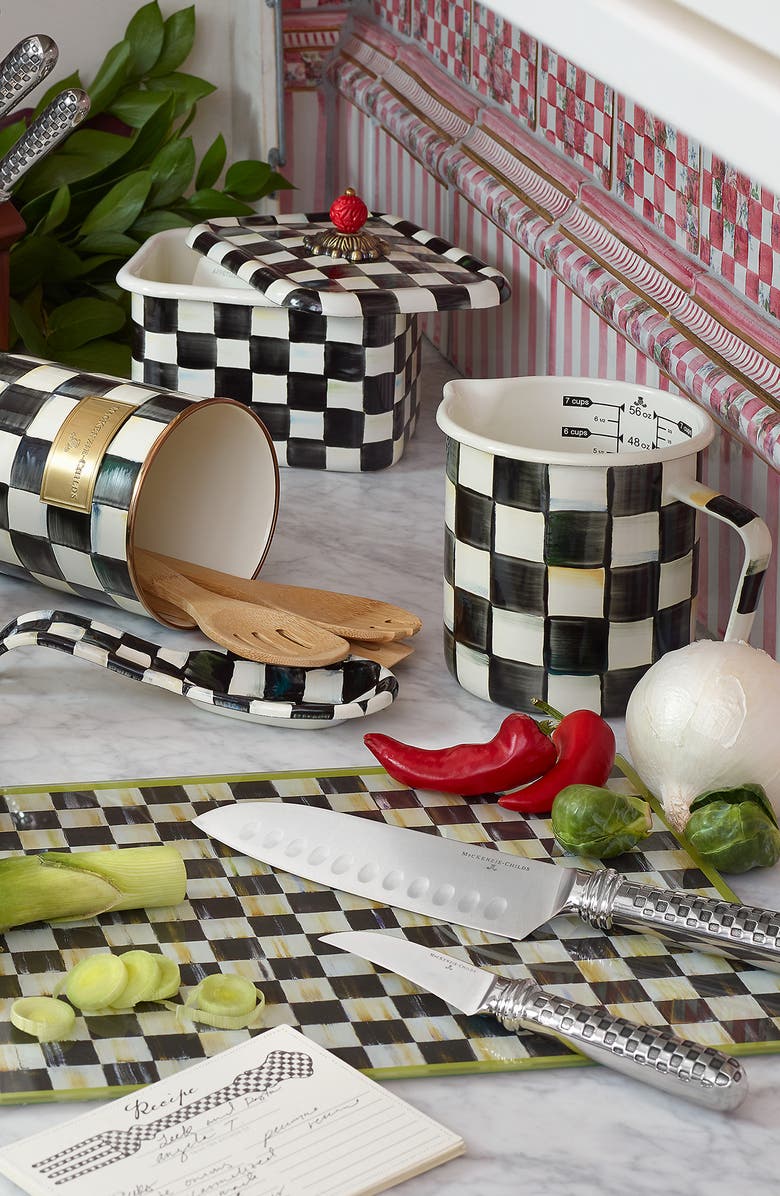 MACKENZIE CHILDS Courtly Check Enameled Steep 7-Cup Measure, Alternate, color, Black/ White