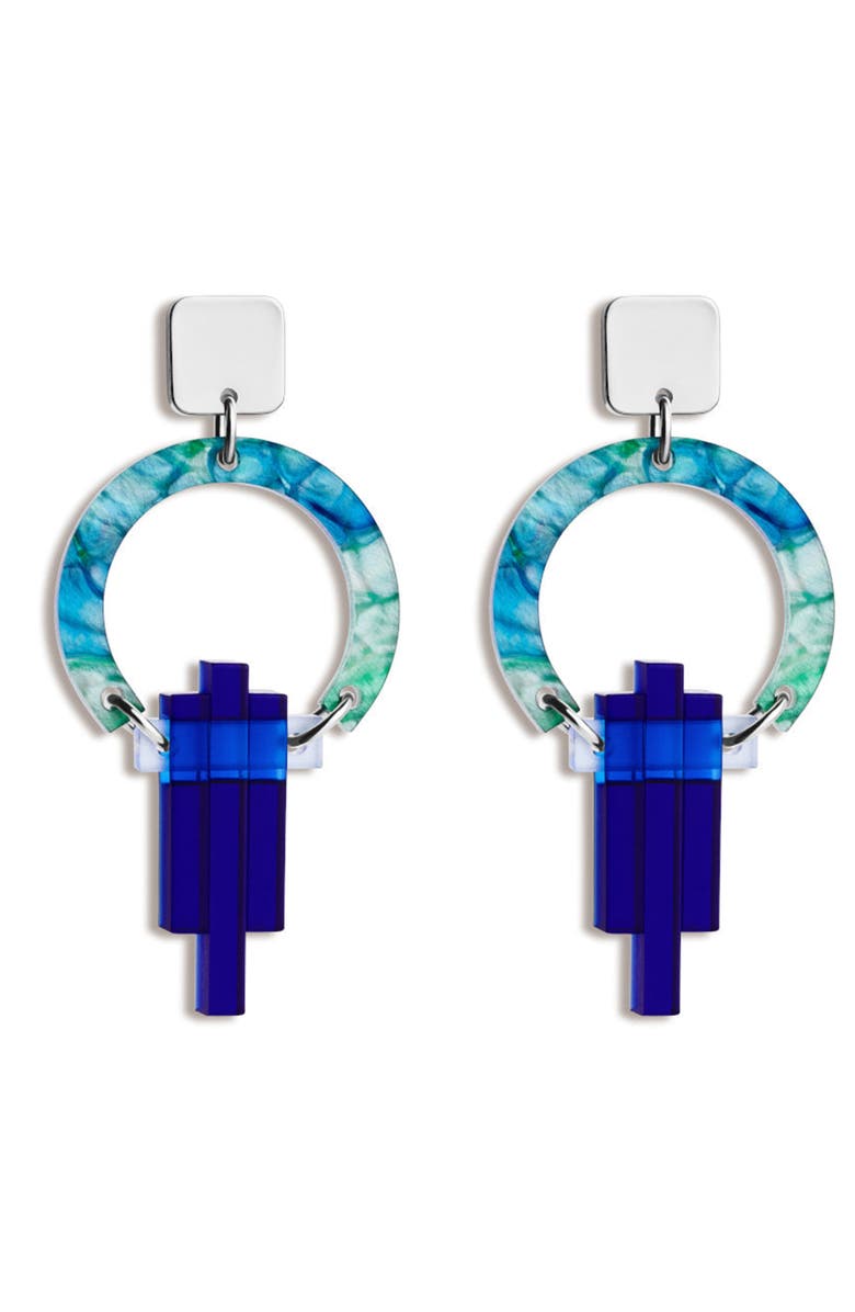 Toolally Petite Art Deco Chandeliers - Blue & Green Lava, Main, color, Blue & Green Lava