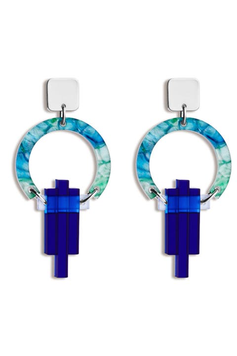 Petite Art Deco Chandeliers - Blue & Green Lava