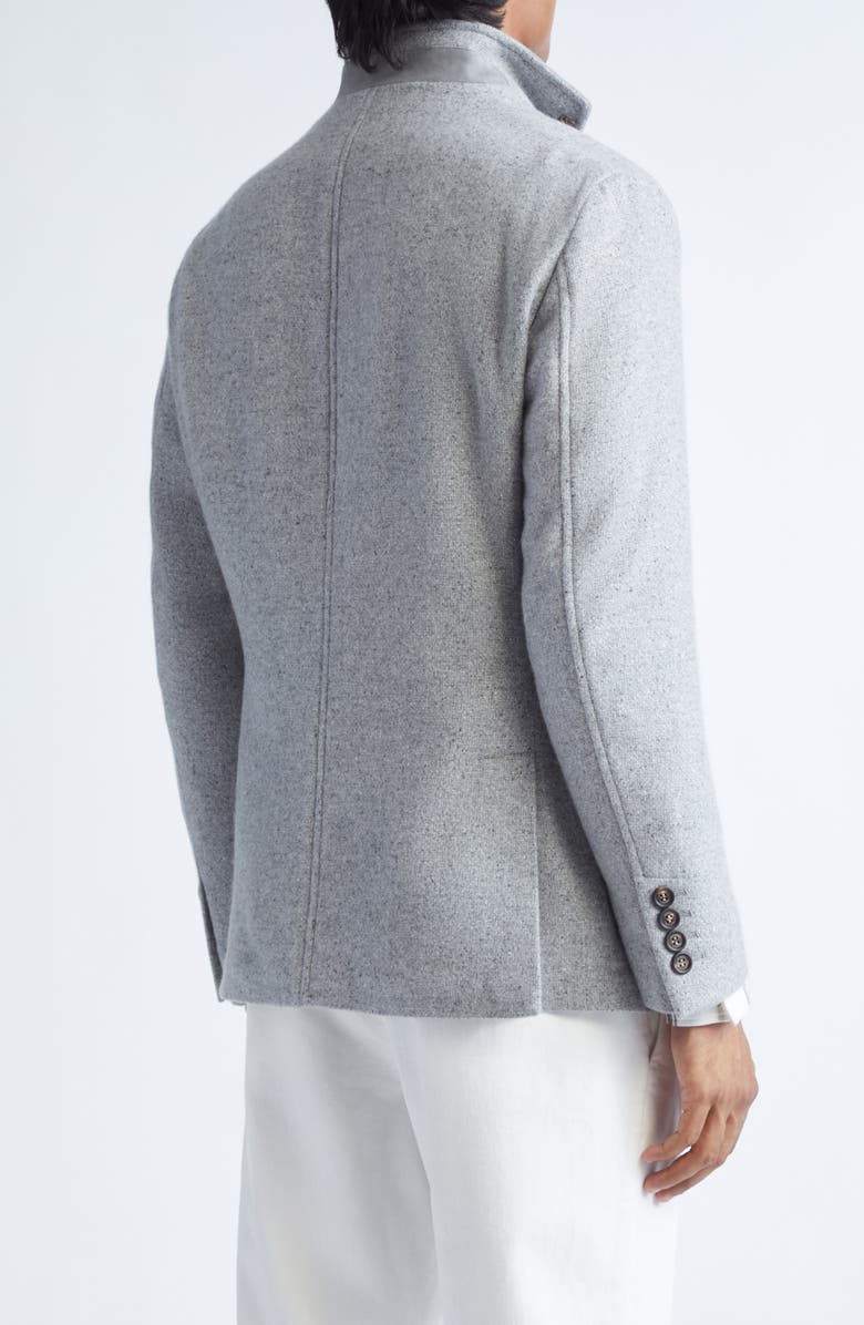 Eleventy Single Breasted Cashmere & Silk Jacket, Alternate, color, Light Gray Melange