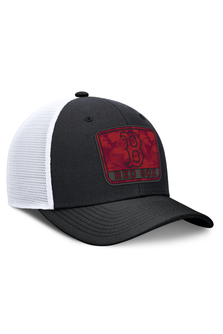 Men's Nike Black/White Boston Red Sox Camo Rise Trucker Dri-FIT Adjustable Hat, Alternate, color, Black