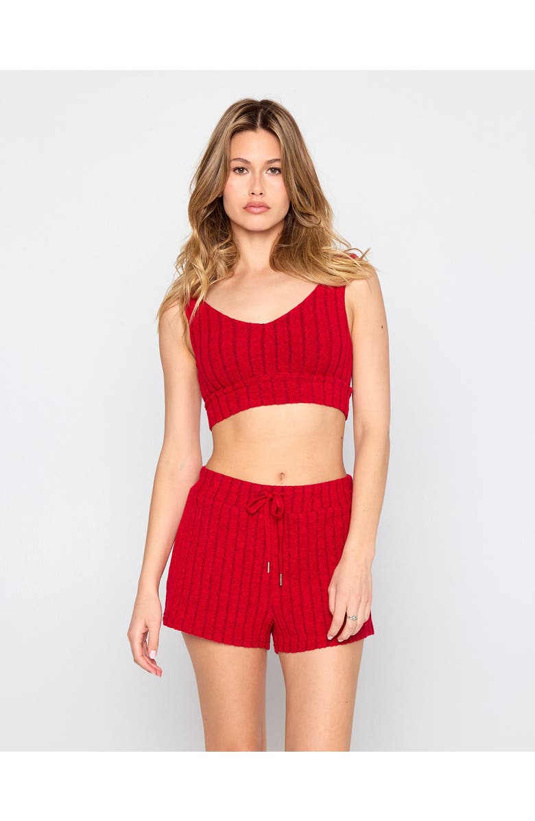 Beach Bunny Swimwear Mai V Neck Bra, Alternate, color, Red