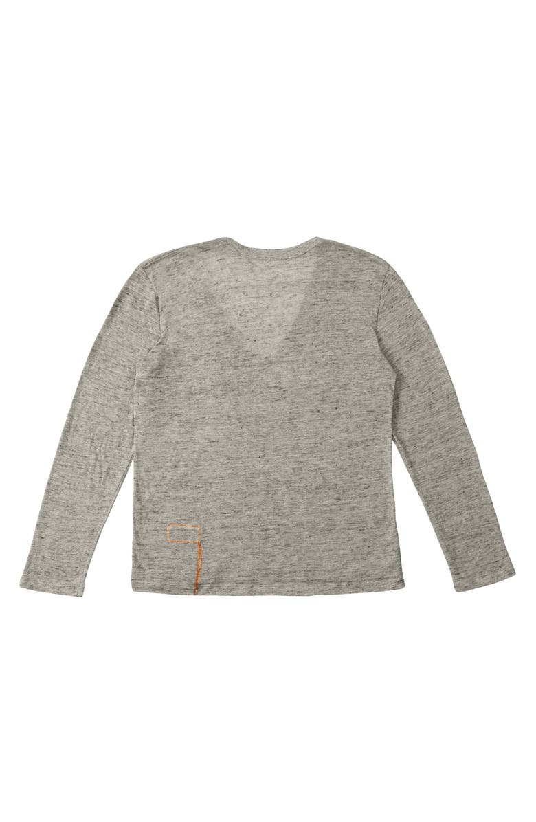 Fortela Long Sleeve Linen T-Shirt, Alternate, color, Grey