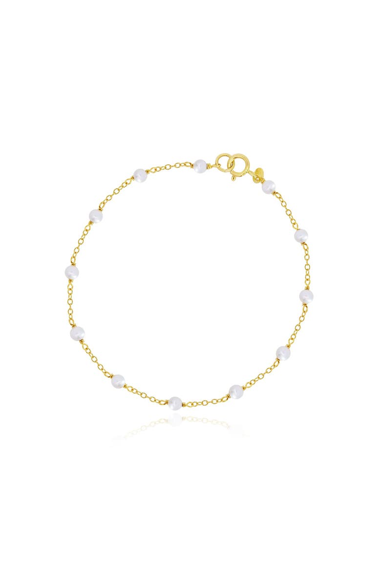 Pearl Bead Chain Bracelet, Main, color, Pearl