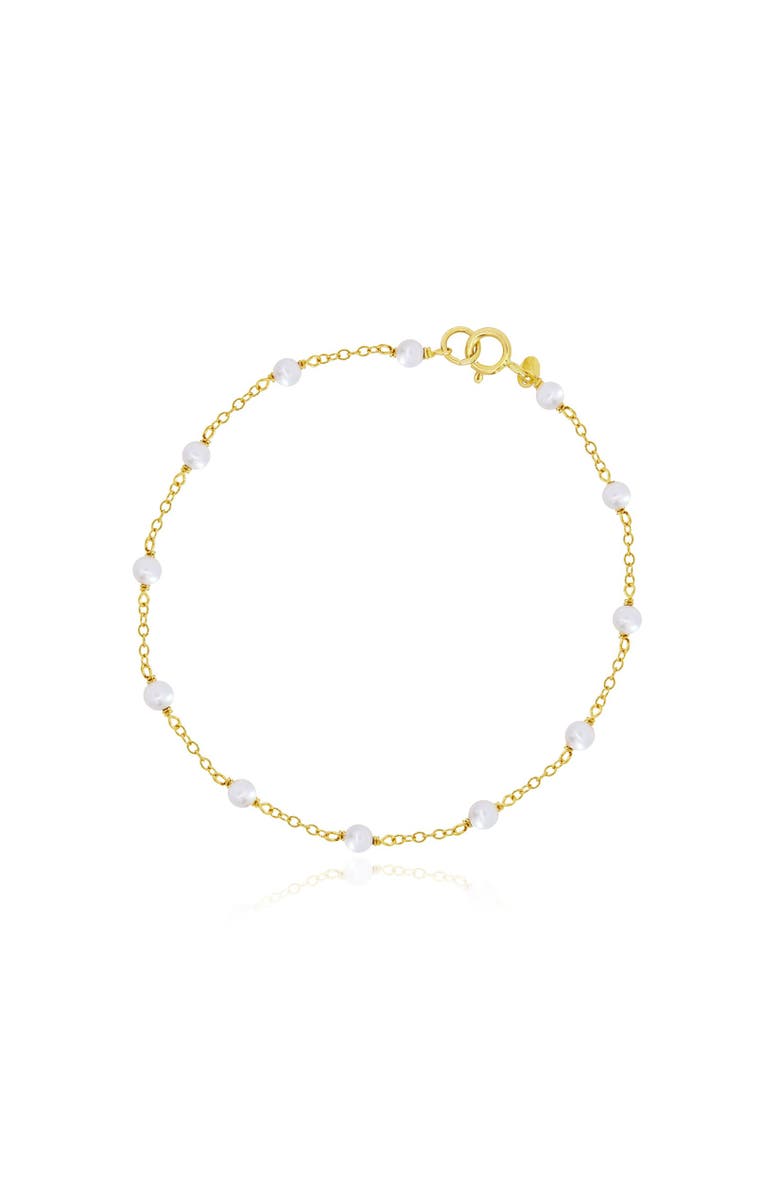 The Lovery Fine Jewelry Pearl Bead Chain Bracelet, Main, color, Pearl