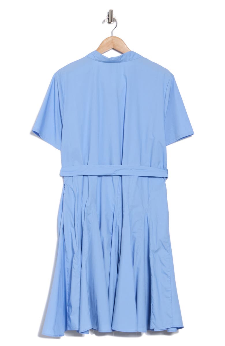 Ellen Tracy Short Sleeve Flared Cotton Shirtdress, Alternate, color, 
