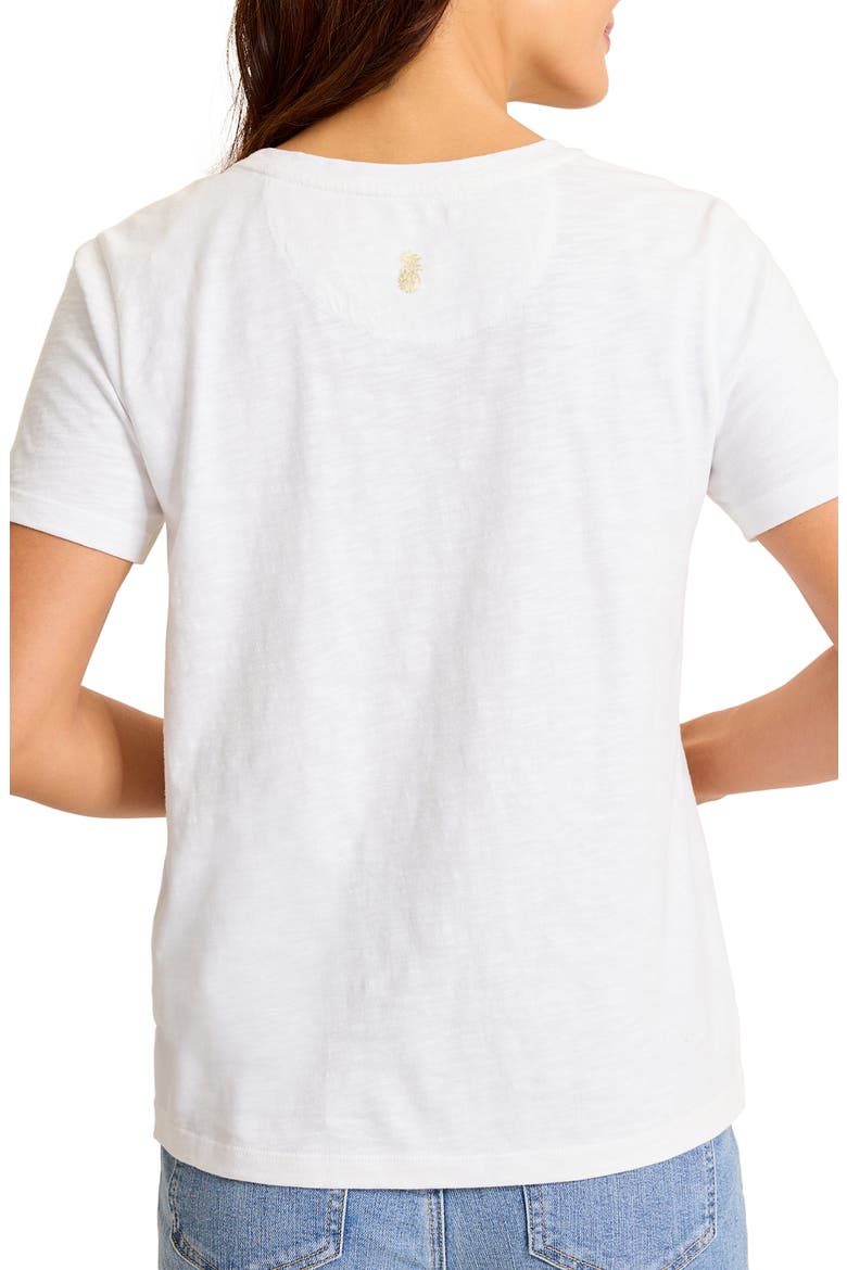 Lux Beaded Floral Stamp Graphic Organic Cotton T-Shirt, Alternate, color, WHITE