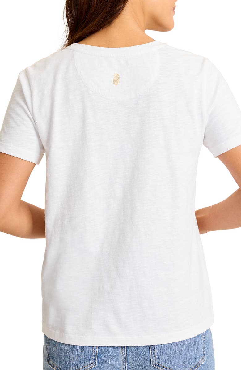 Tommy Bahama Lux Beaded Floral Stamp Graphic Organic Cotton T-Shirt, Alternate, color, White