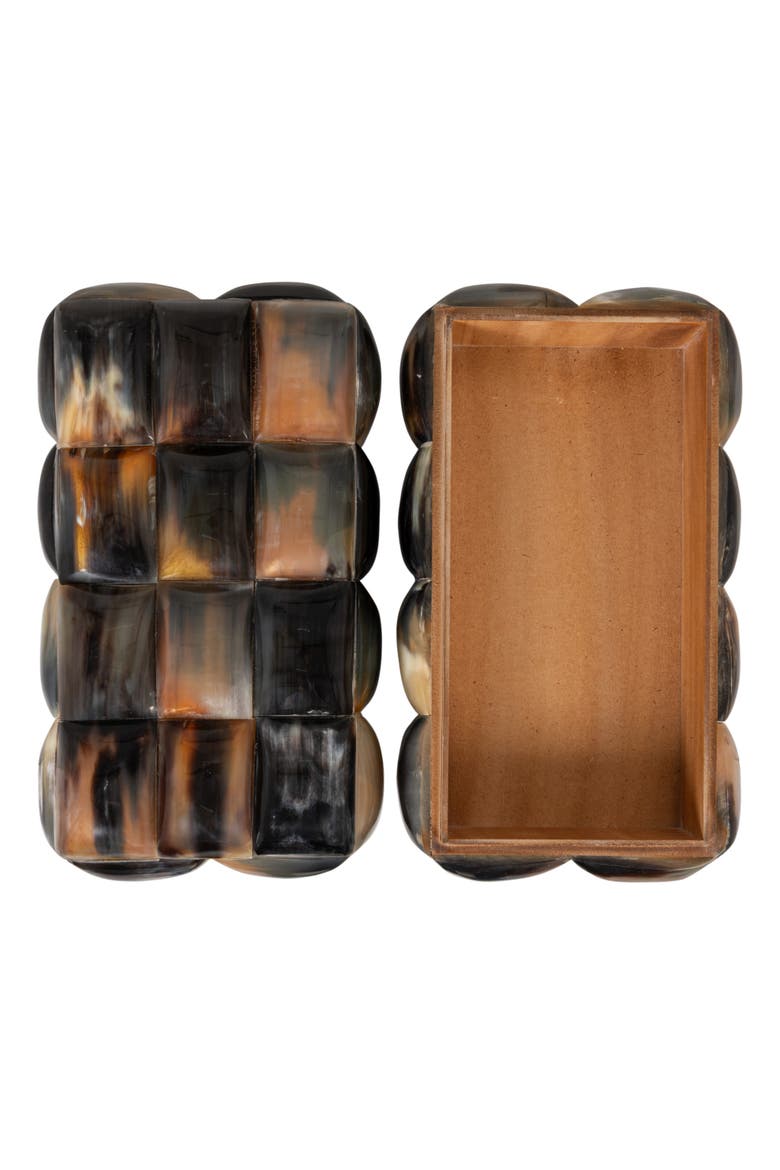 Decorative Horn Bubble Storage Box, Black and Brown, Alternate, color, Black