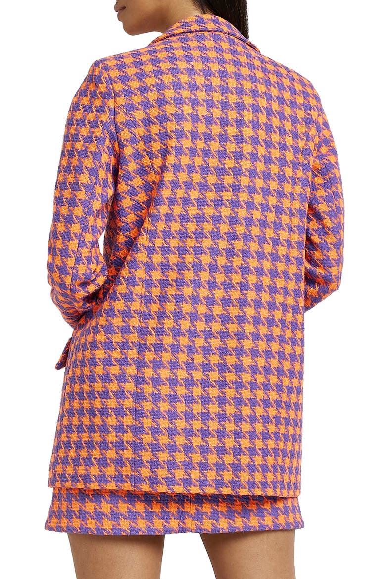 Houndstooth Bouclé Blazer, Alternate, color, ORANGE