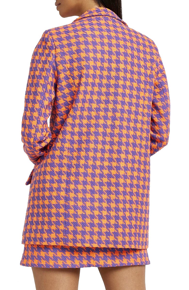 River Island Houndstooth Bouclé Blazer, Alternate, color,
