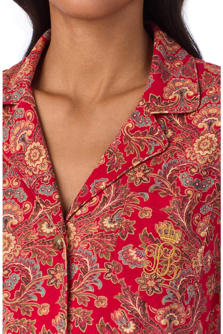 Print Cotton Blend Pajamas, Alternate, color, RED/ PAIS
