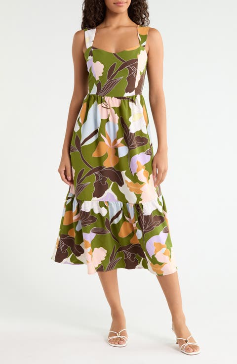 Silda Floral Smocked Back Panel Maxi Dress