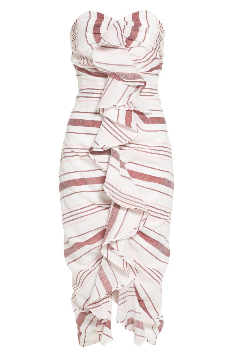 C/MEO Collective On Her Own Strapless Midi Dress, Alternate, color,