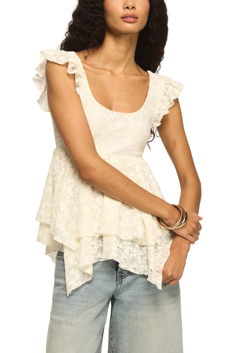 Flutter Sleeve Lace Top, Main, color, TOFU