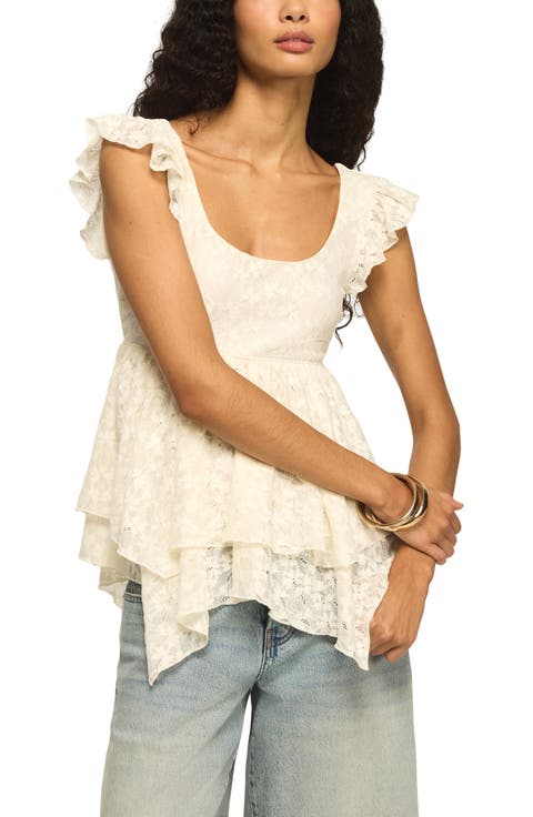 Flutter Sleeve Lace Top