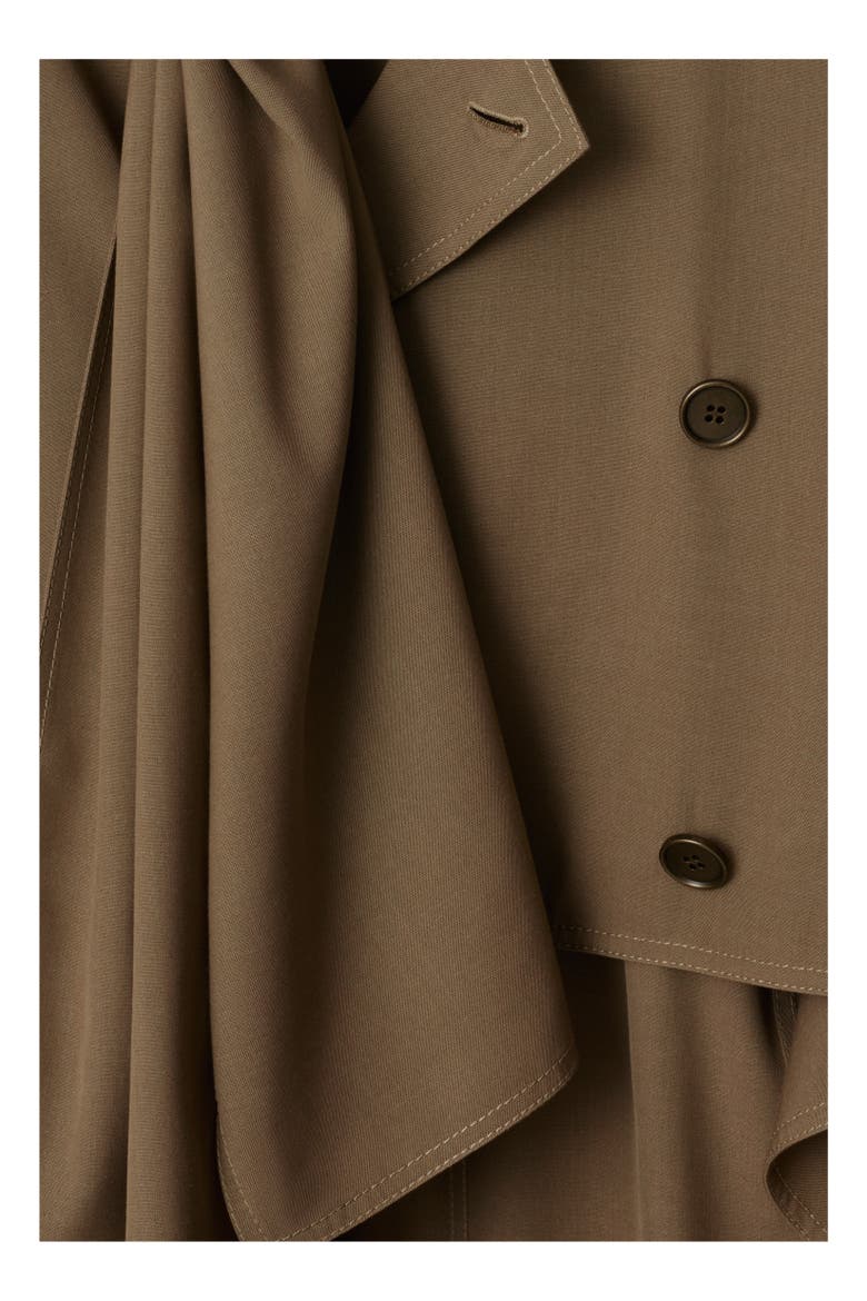 Long Silk Scarf Trench Coat, Alternate, color, Stoat brown