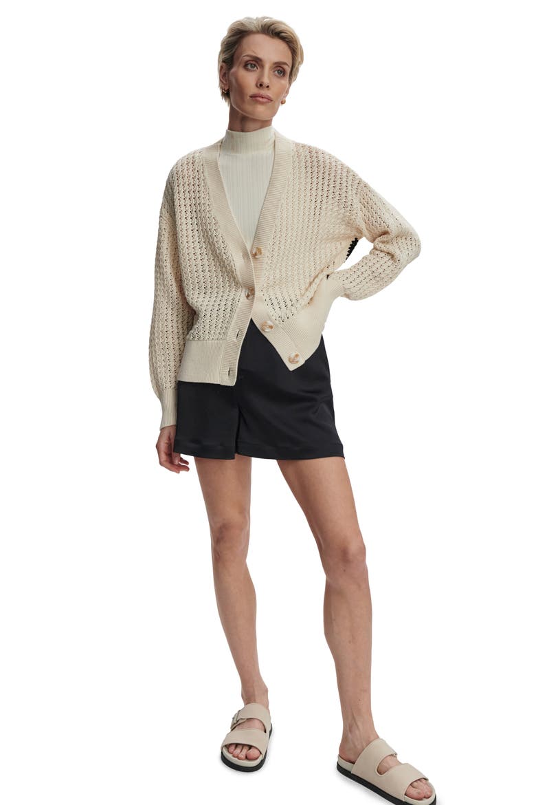 Astell Open Stitch Cardigan, Alternate, color, BIRCH