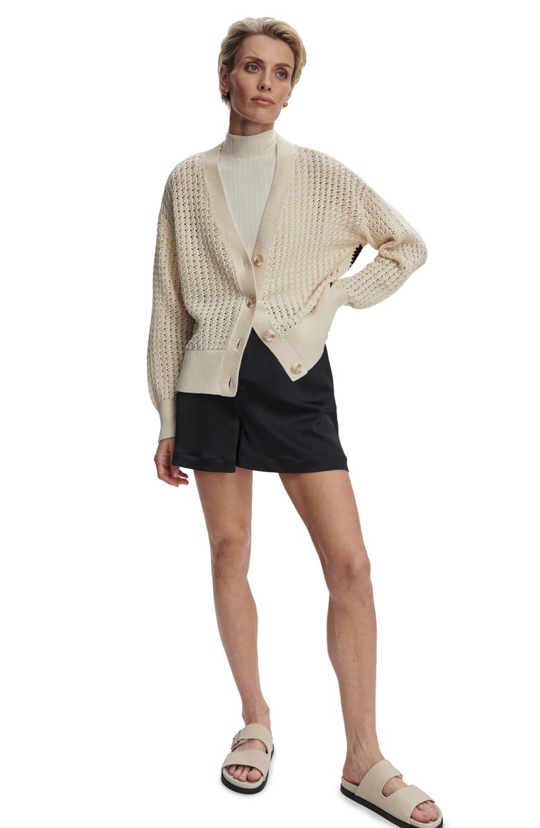 Varley Astell Open Stitch Cardigan, Alternate, color, Birch