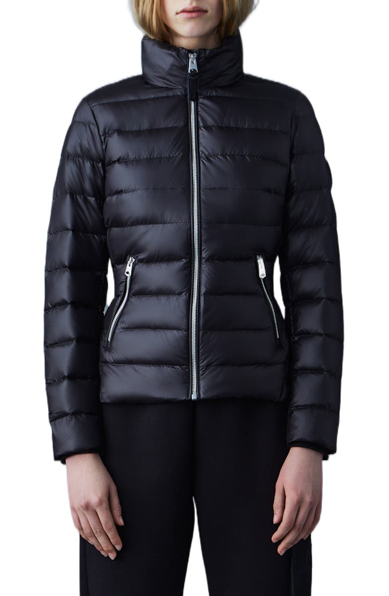 Mackage Wool Blend Coat with Leather Sleeves, Alternate, color, 