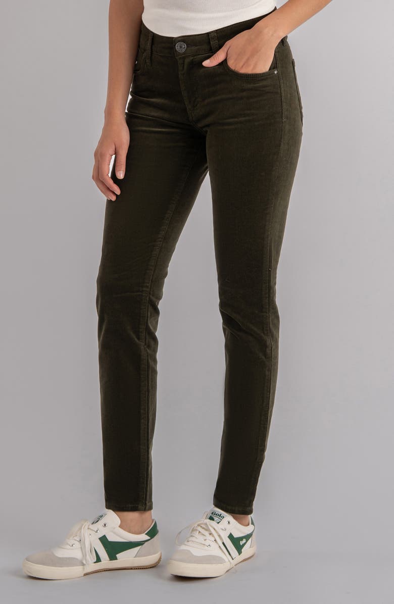 KUT from the Kloth Diana Stretch Corduroy Skinny Pants, Alternate, color, Olive