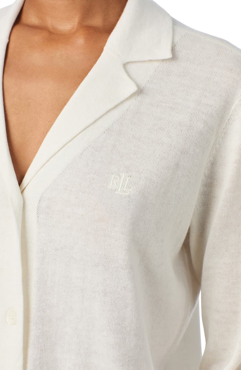 Lauren Ralph Lauren Cotton & Cashmere Pajamas, Alternate, color, Cream