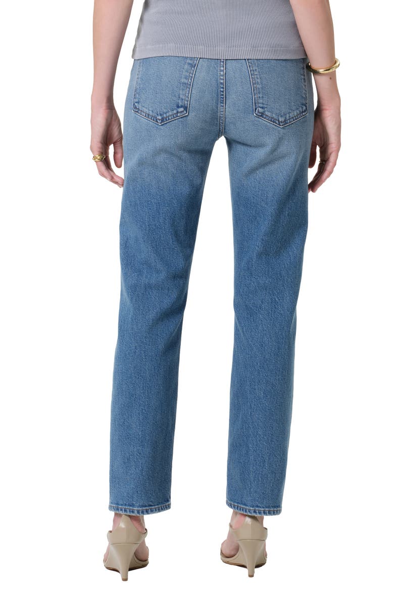 Blaine High Waist Ankle Straight Leg Jeans, Alternate, color, ALMA INDIGO